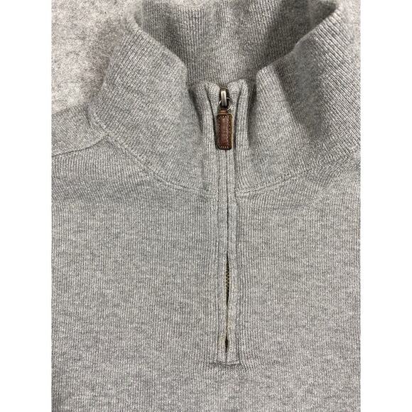 Polo Ralph Lauren Shirt Mens Large Grey Mock Neck 1/4 Zip Vintage Preppy - Picture 5 of 11